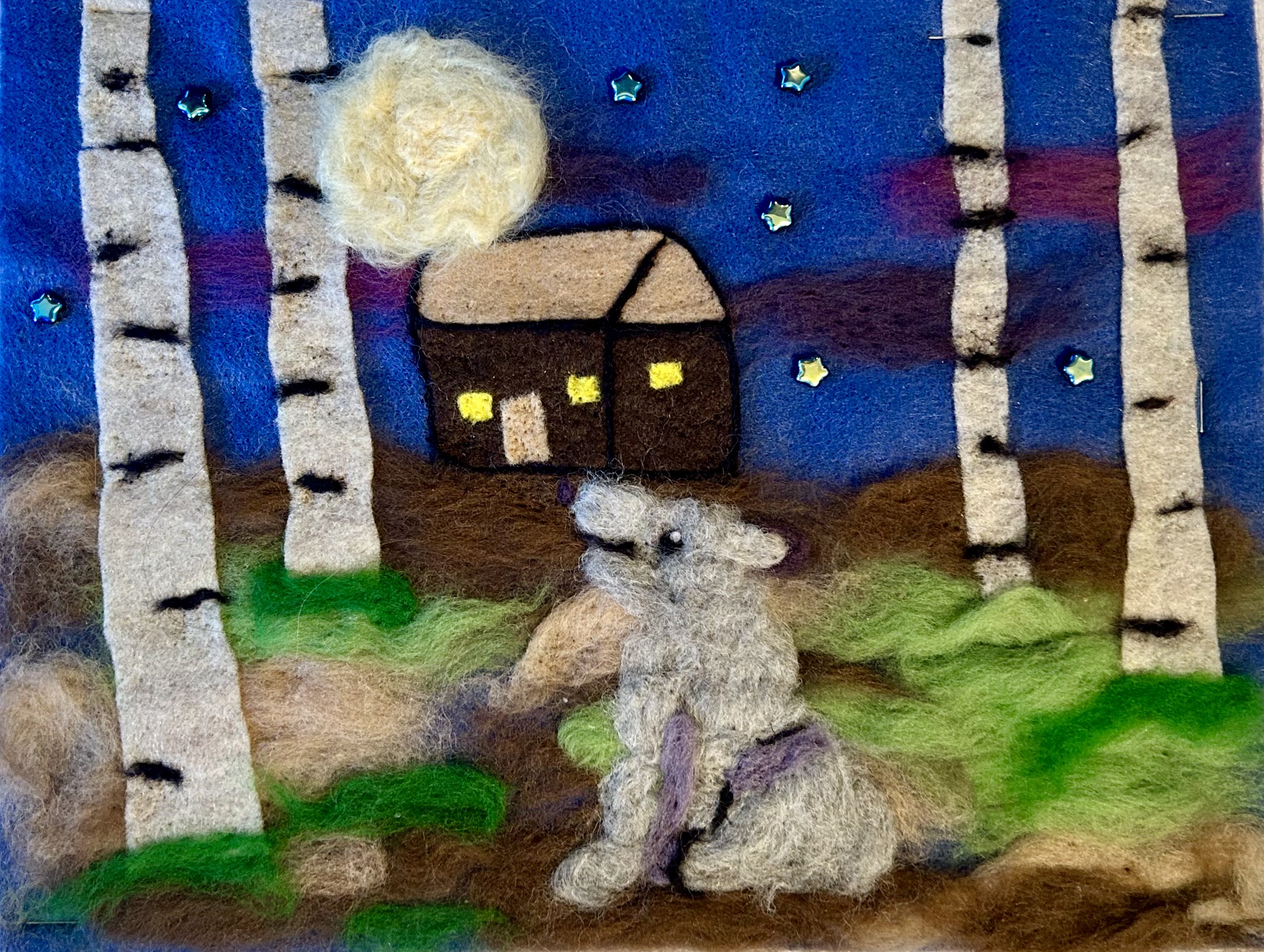 Wolf Howling At The Moon by Jessica